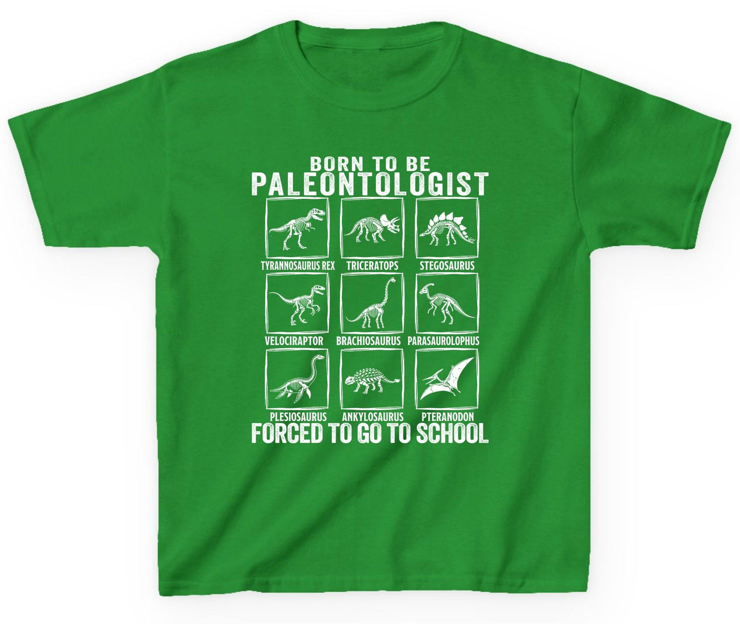 Born to Be Paleontologist Forced to Go to School paleontology Youth T-Shirt Irish Green product mockup