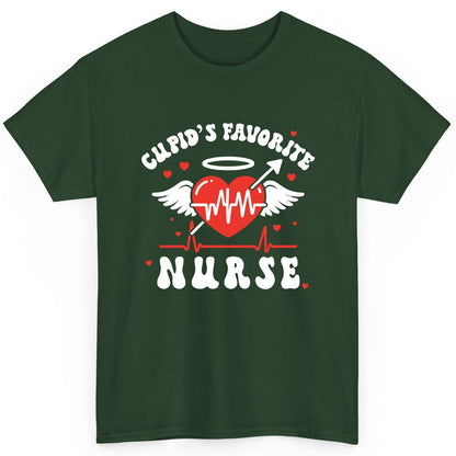 Cupid's Favorite Nurse nursing T-Shirt Forest Green product mockup