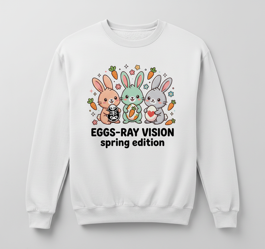 Kawaii Pastel Goth Easter Bunnies Sweatshirt - White