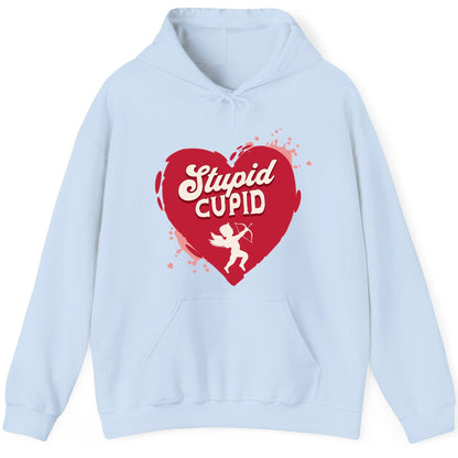 Stupid Cupid anti-Valentine's Day Hoodie Light Blue product mockup