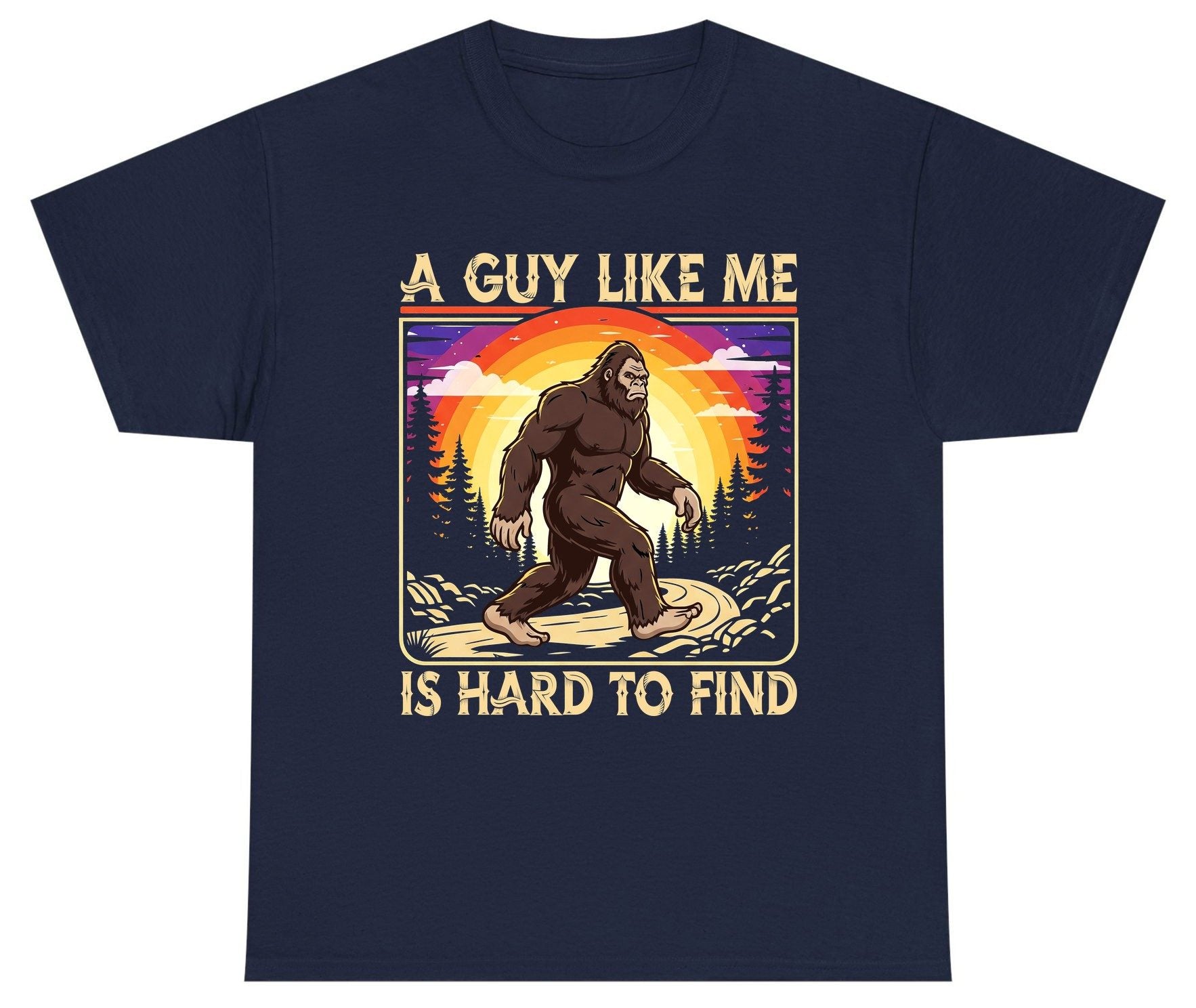 A Guy Like Me Is Hard to Find bigfoot Youth T-Shirt Navy product mockup