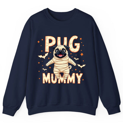 Pug Mummy pug Sweatshirt Navy product mockup
