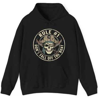 Rule 1 Don't Fall Off the Boat pirate Hoodie Black product mockup