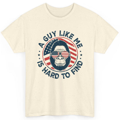 A Guy Like Me Is Hard to Find patriotic bigfoot T-Shirt Natural product mockup