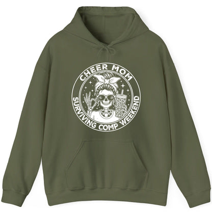Cheer Mom Surviving Comp Weekend cheer mom Hoodie Military Green product mockup