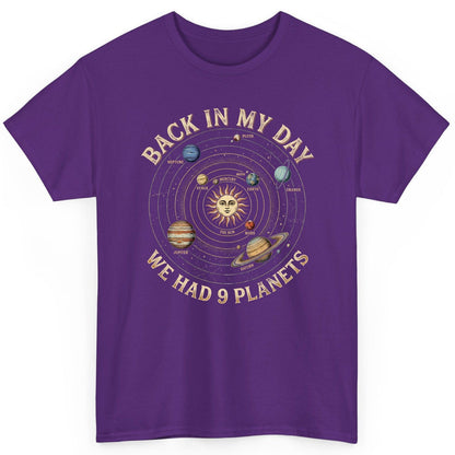 Back in My Day We Had 9 Planets solar system T-Shirt Purple product mockup