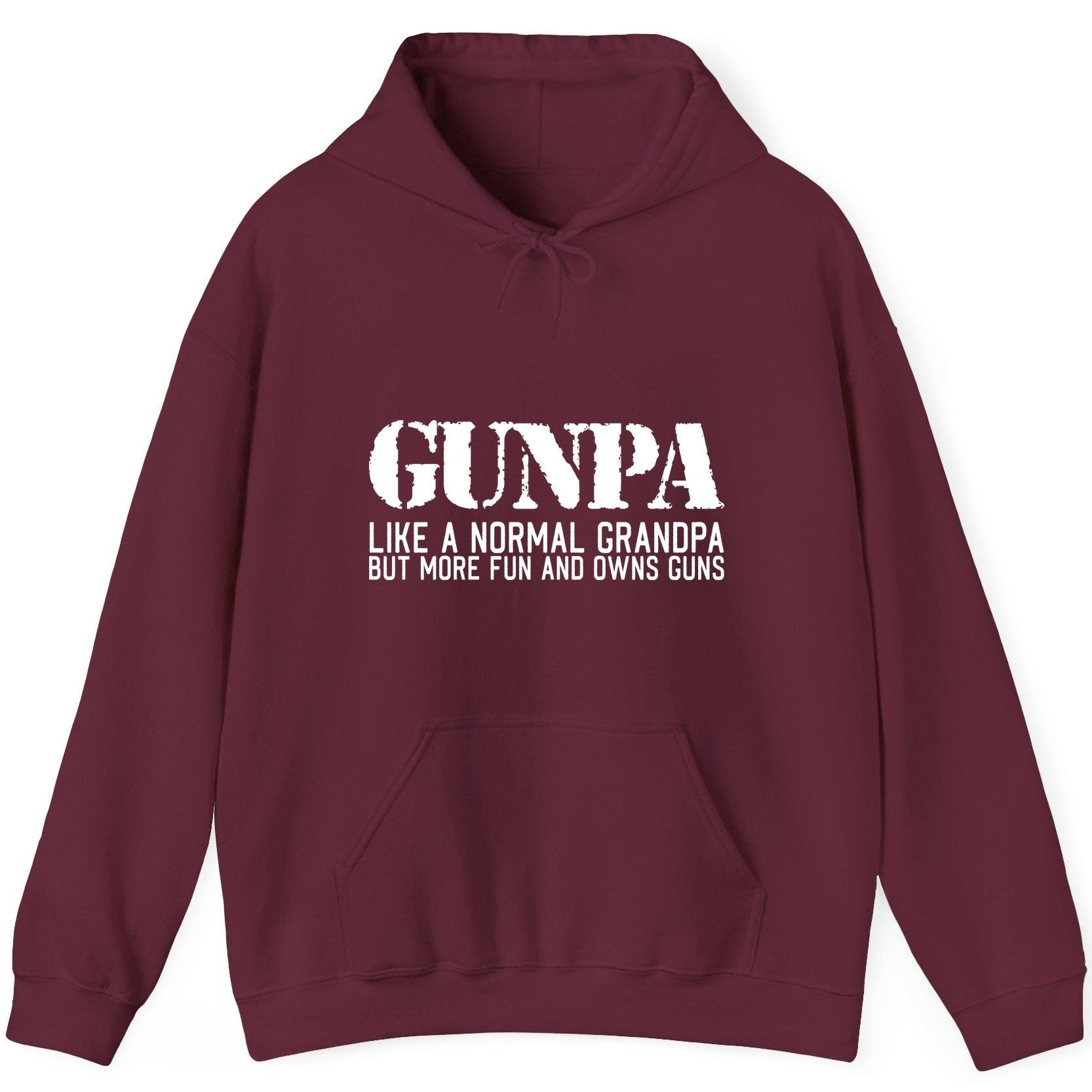 Gunpa Like a Normal Grandpa but More Fun and Owns Guns funny gun owner grandpa Hoodie Maroon product mockup
