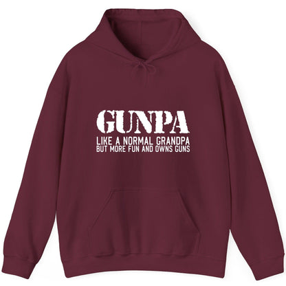 Gunpa Like a Normal Grandpa but More Fun and Owns Guns funny gun owner grandpa Hoodie Maroon product mockup