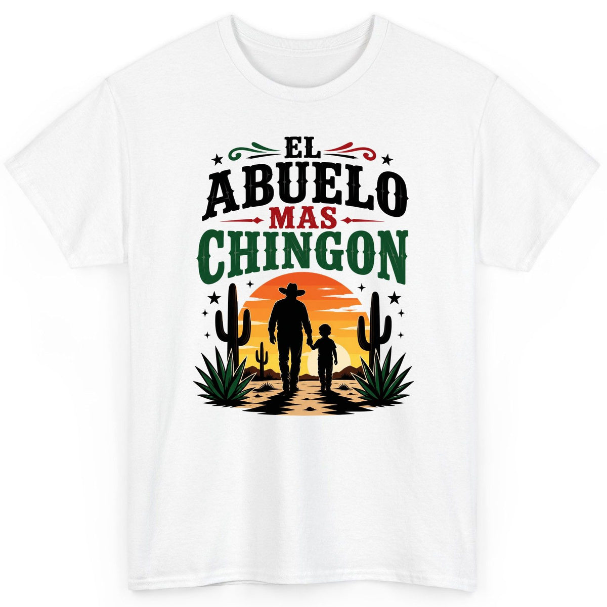 El Abuelo Mas Chingon grandfather and grandson T-Shirt White product mockup