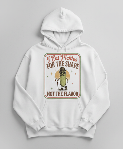 Funny Pickle I Eat Pickles For The Shape Retro Design Hoodie - White