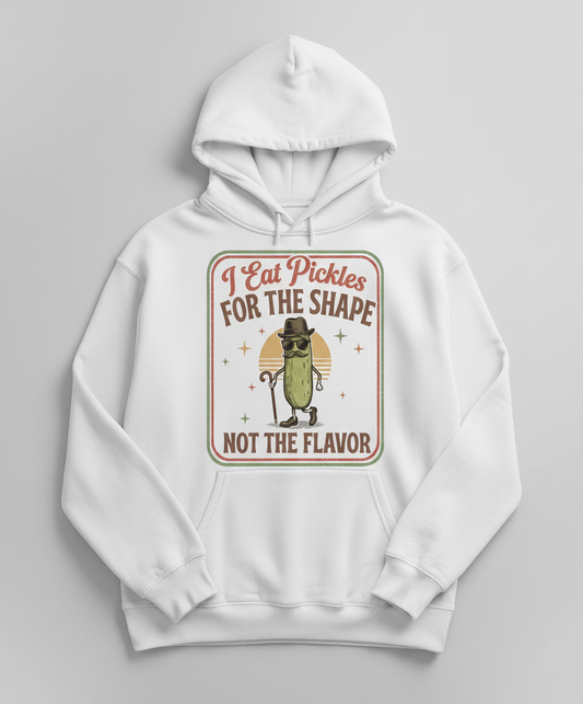 Funny Pickle I Eat Pickles For The Shape Retro Design Hoodie - White