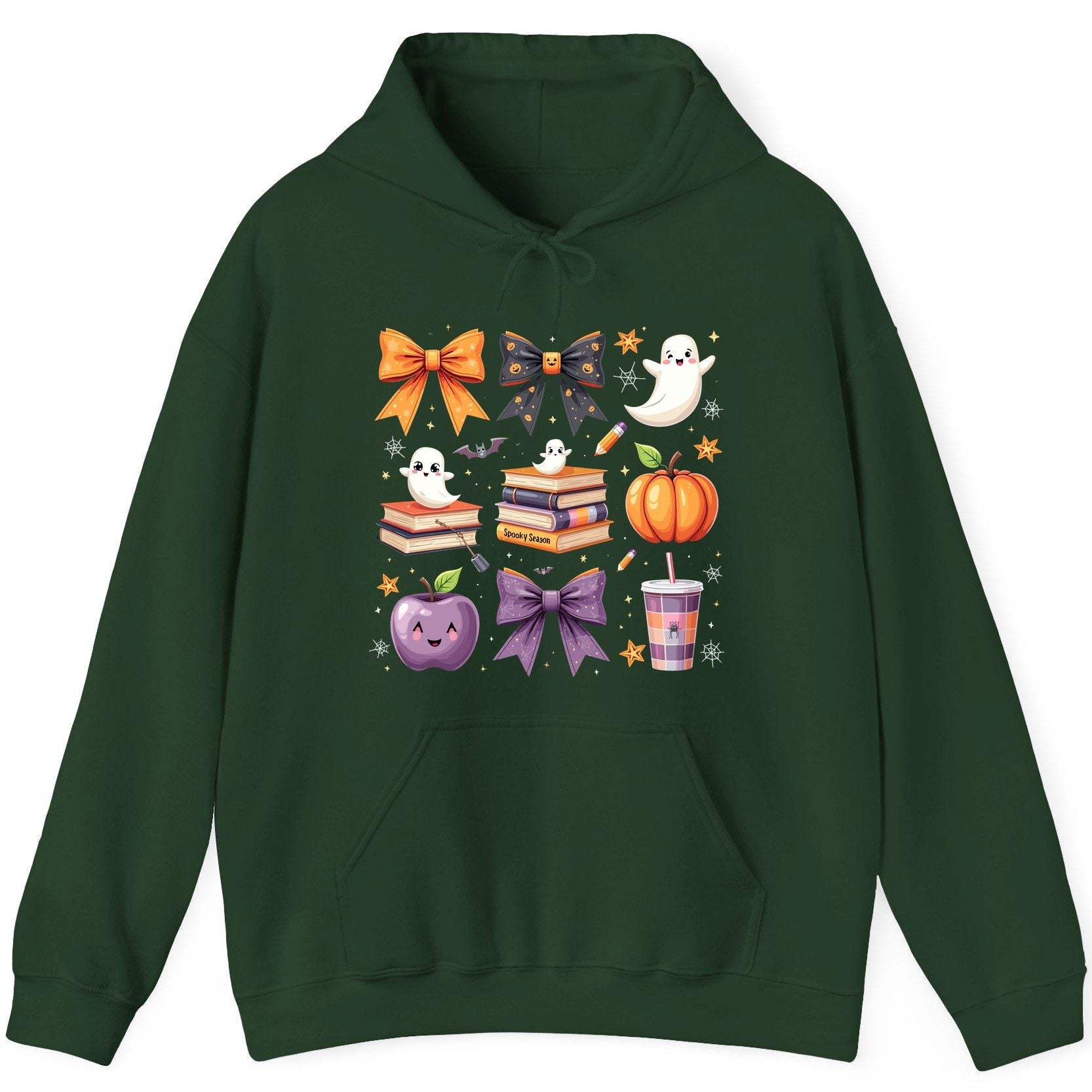 Spooky Season Halloween Hoodie Forest Green product mockup