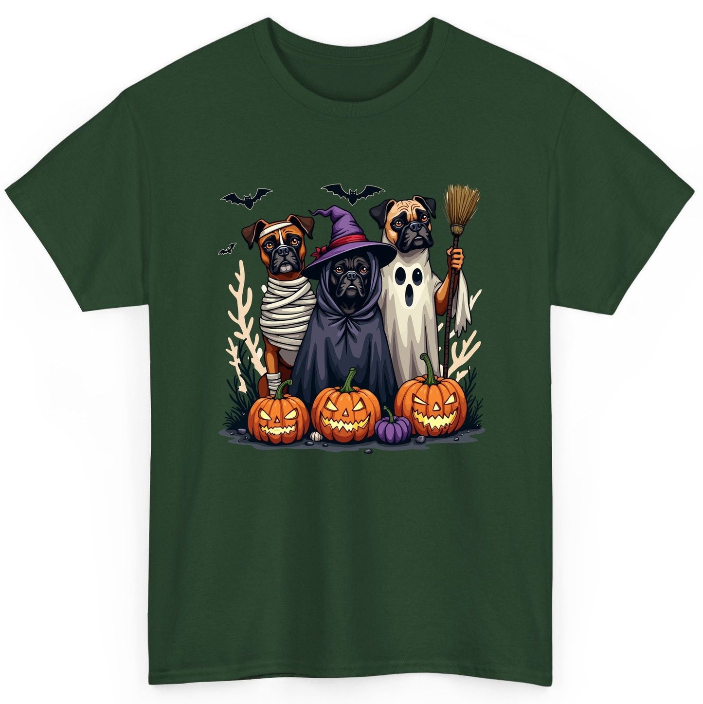 Halloween Dogs in Costume Halloween dogs T-Shirt Forest Green product mockup