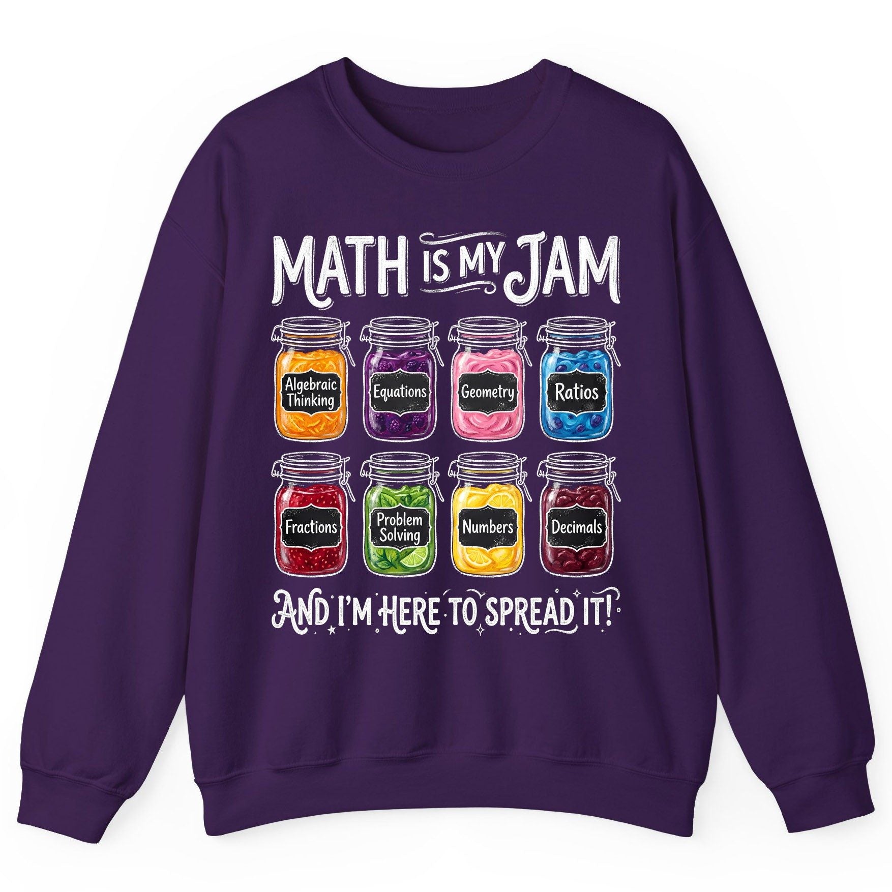 Math Is My Jam and I'm Here to Spread It! mathematics Sweatshirt Purple product mockup