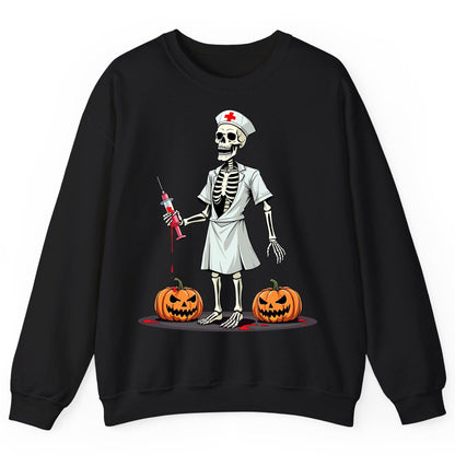 Spooky Skeleton Nurse Halloween skeleton nurse Sweatshirt Black product mockup