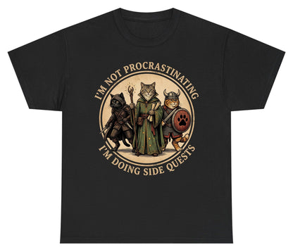 I'm Not Procrastinating I'm Doing Side Quests rpg cats Youth T-Shirt Black product mockup