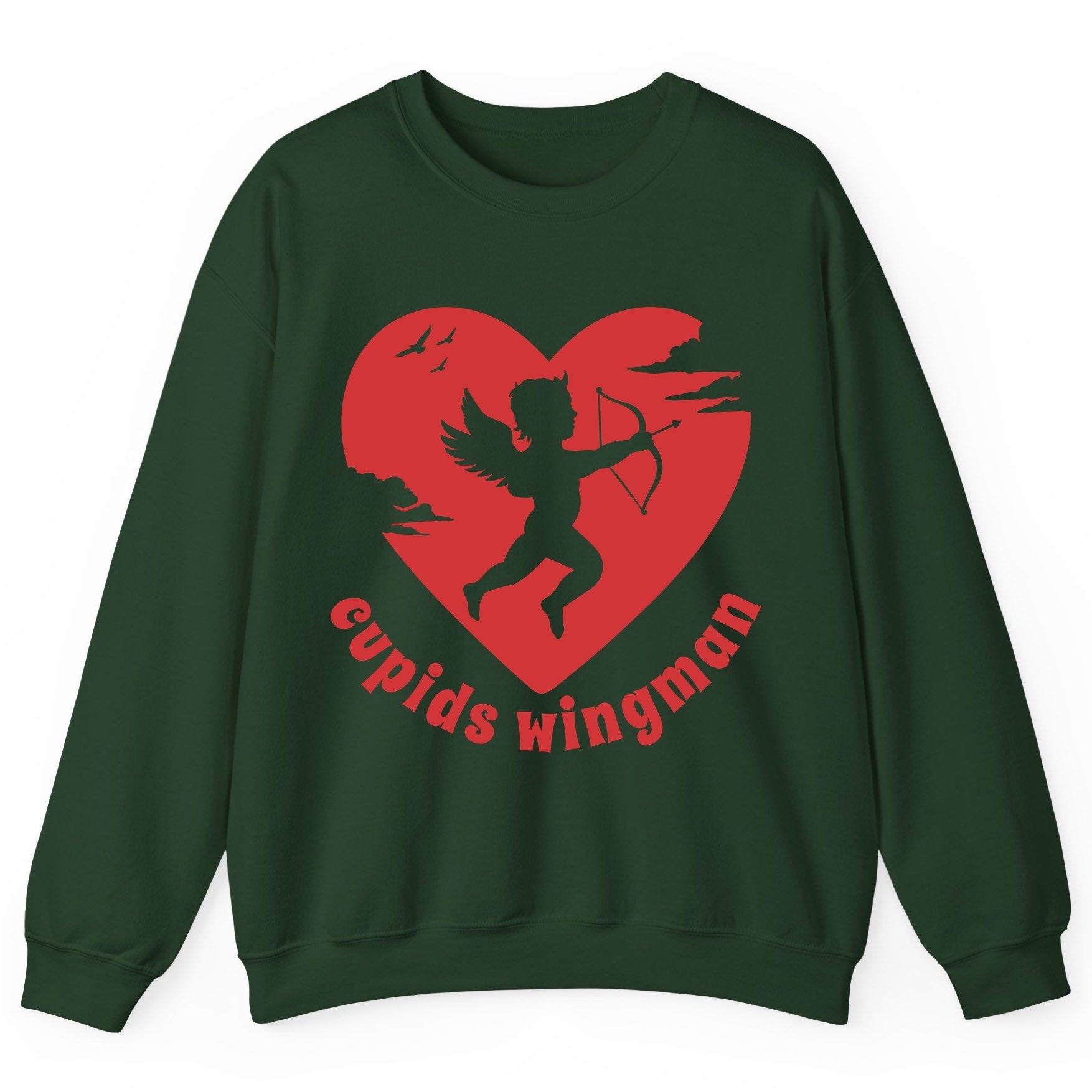 Cupids Wingman cupid Sweatshirt Forest Green product mockup
