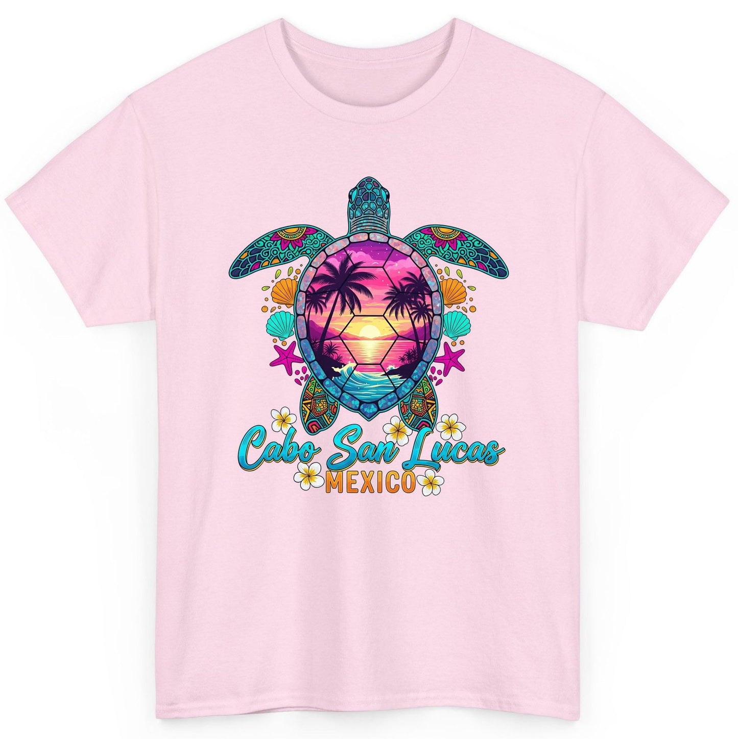 Cabo San Lucas Mexico sea turtle T-Shirt Light Pink product mockup