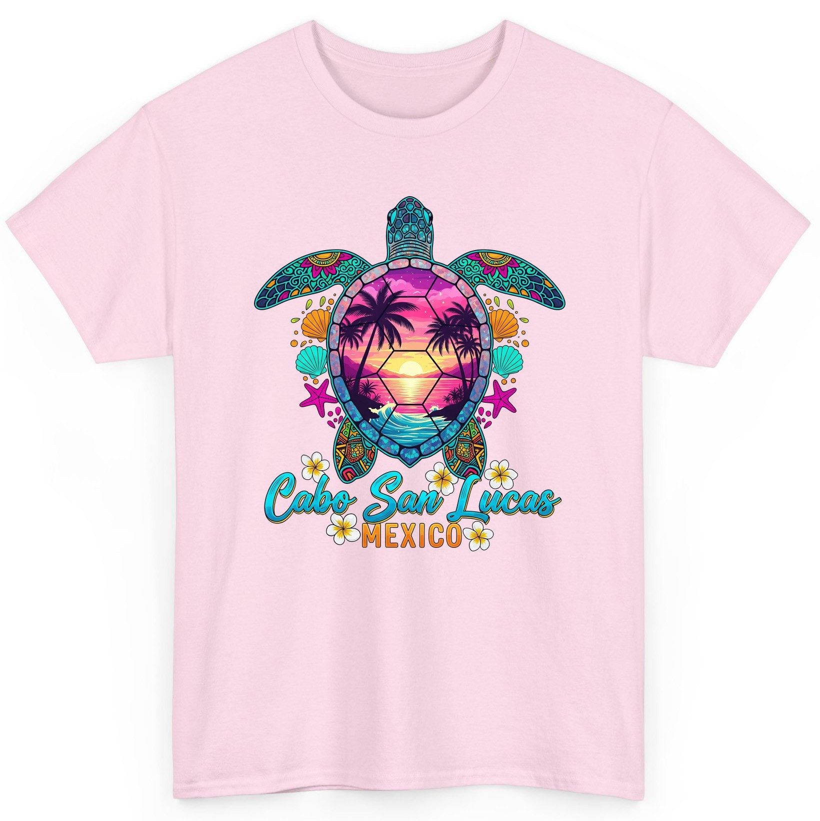 Cabo San Lucas Mexico sea turtle T-Shirt Light Pink product mockup