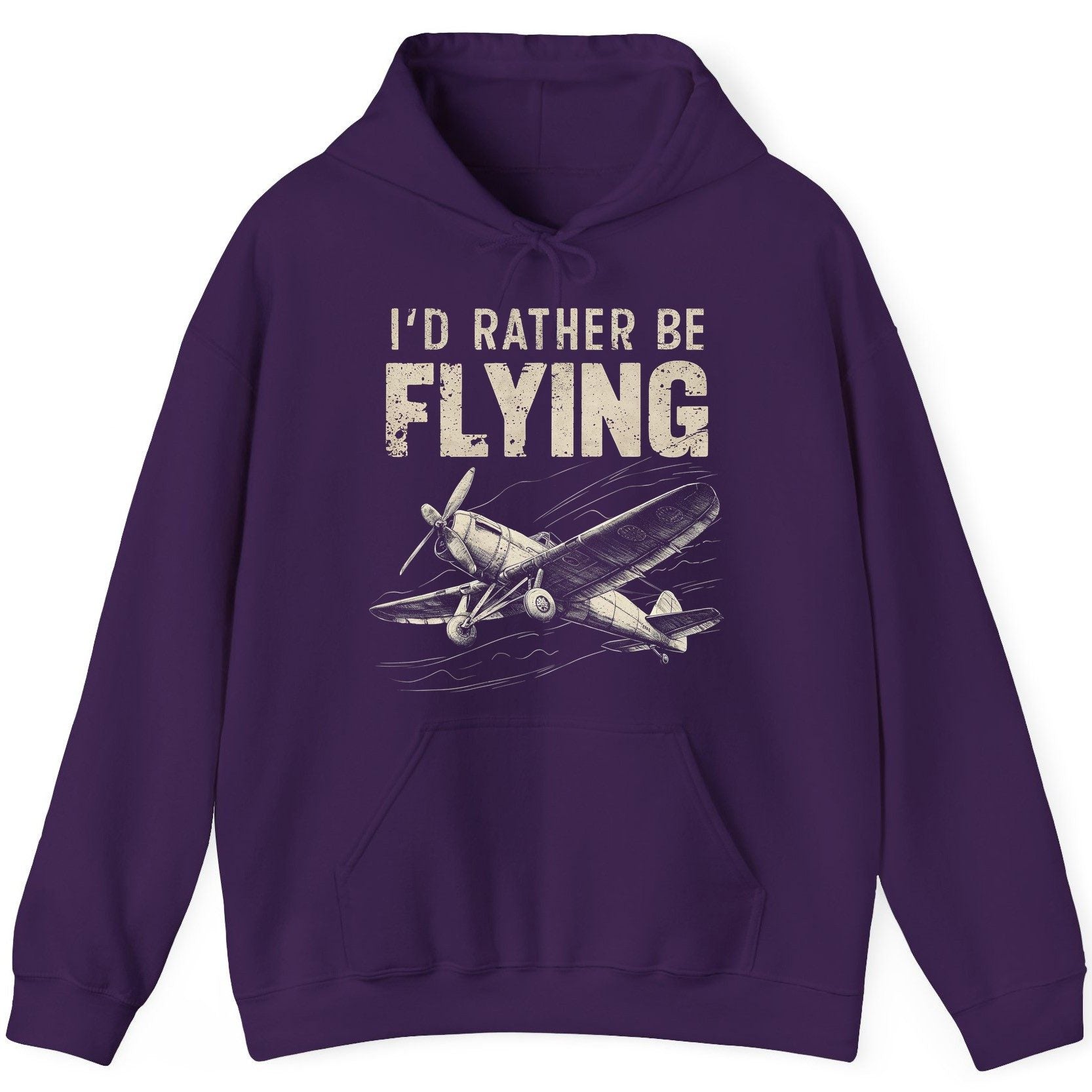 I'd Rather Be Flying vintage propeller plane Hoodie Purple product mockup