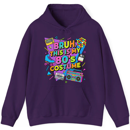 BRUH THIS IS MY 80'S Costume Funny Nostalgia Hoodie - product mockup - Purple