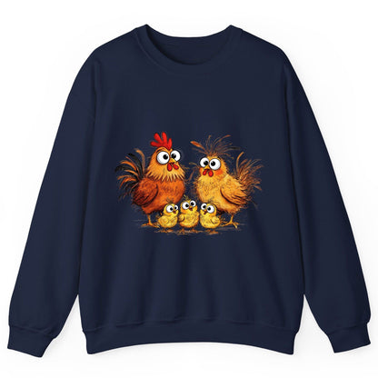 Funny Chicken Family chicken family Sweatshirt Navy product mockup