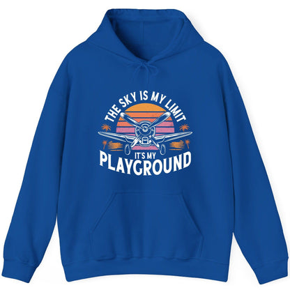 The Sky Is My Limit It's My Playground aviation Hoodie Royal product mockup