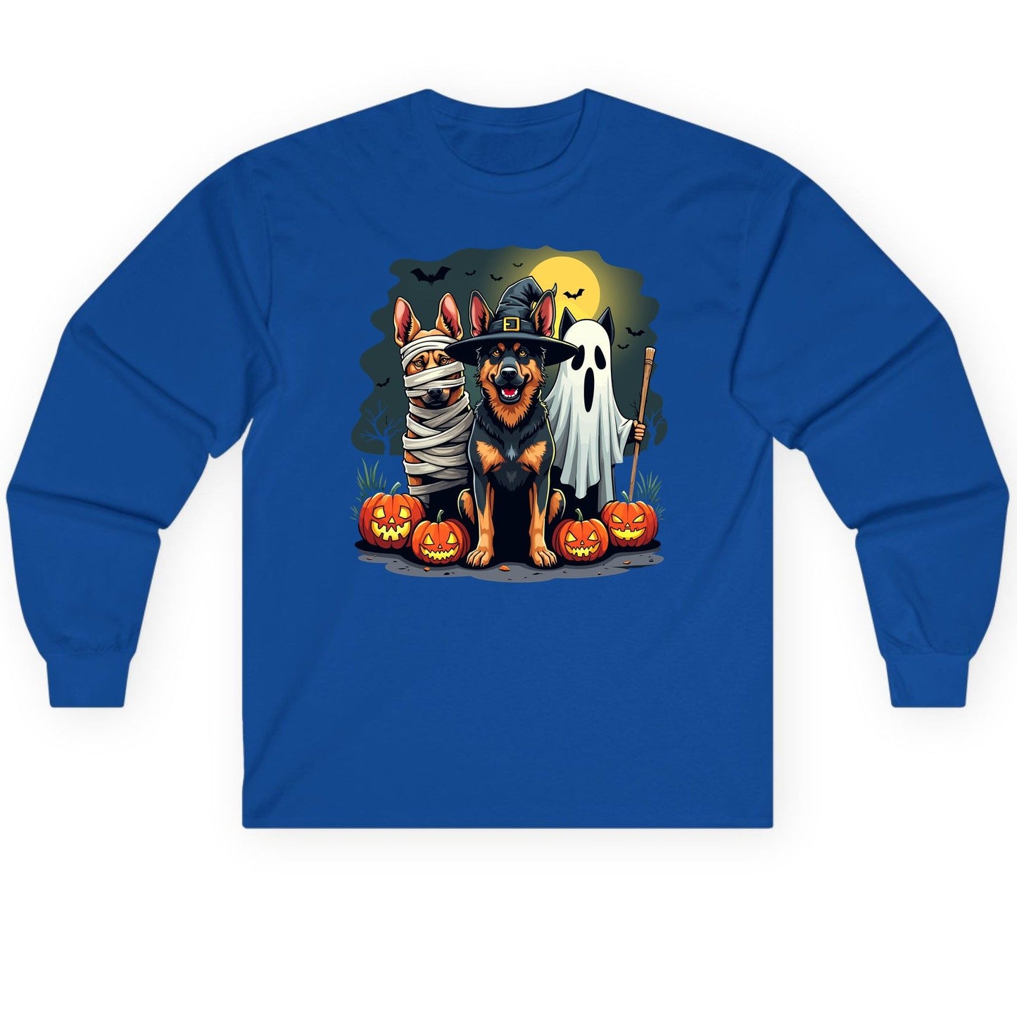 Halloween Dogs in Costumes Halloween dogs Long Sleeve Tee Royal product mockup
