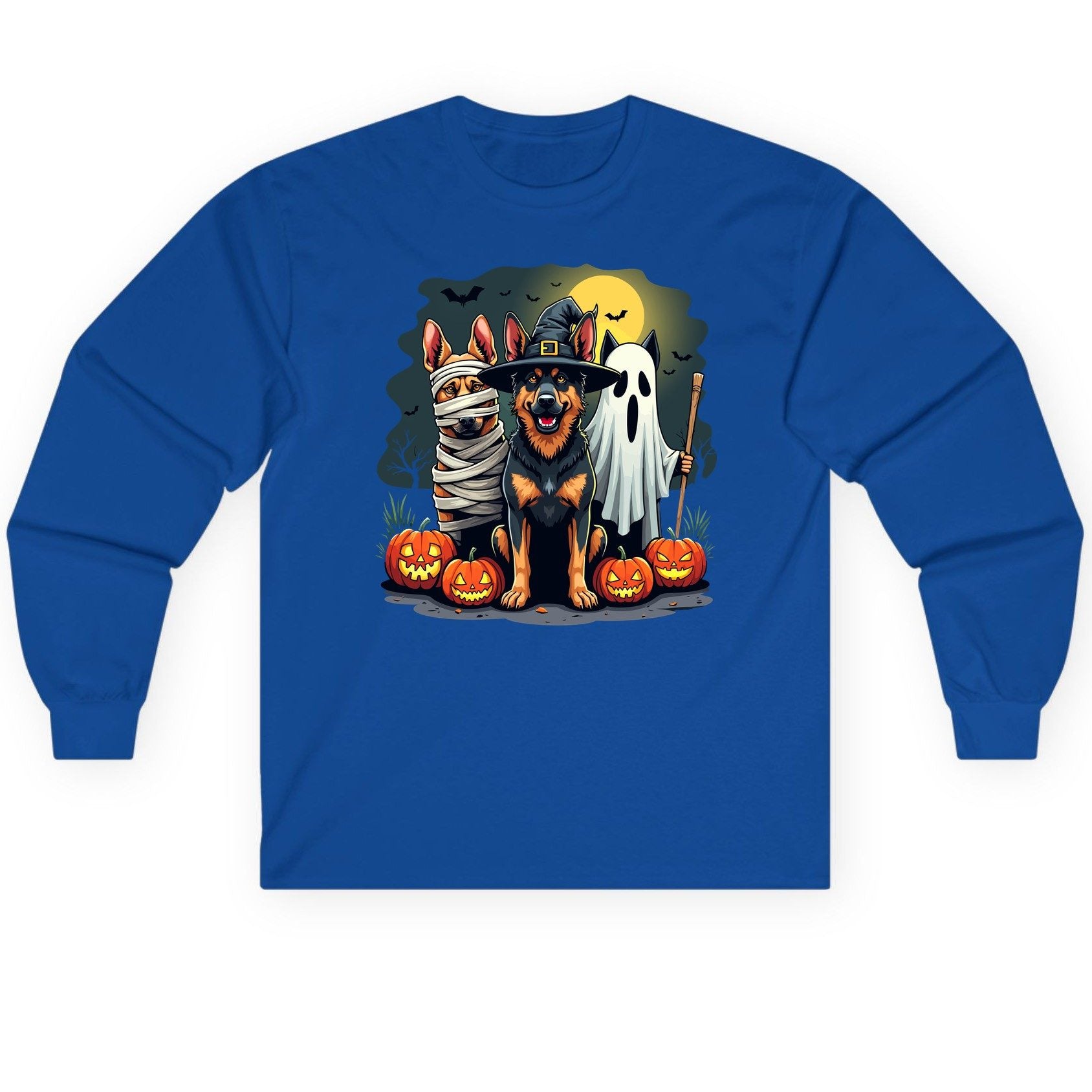 Halloween Dogs in Costumes Halloween dogs Long Sleeve Tee Royal product mockup