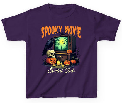 Spooky Movie Social Club Halloween Youth T-Shirt Purple product mockup