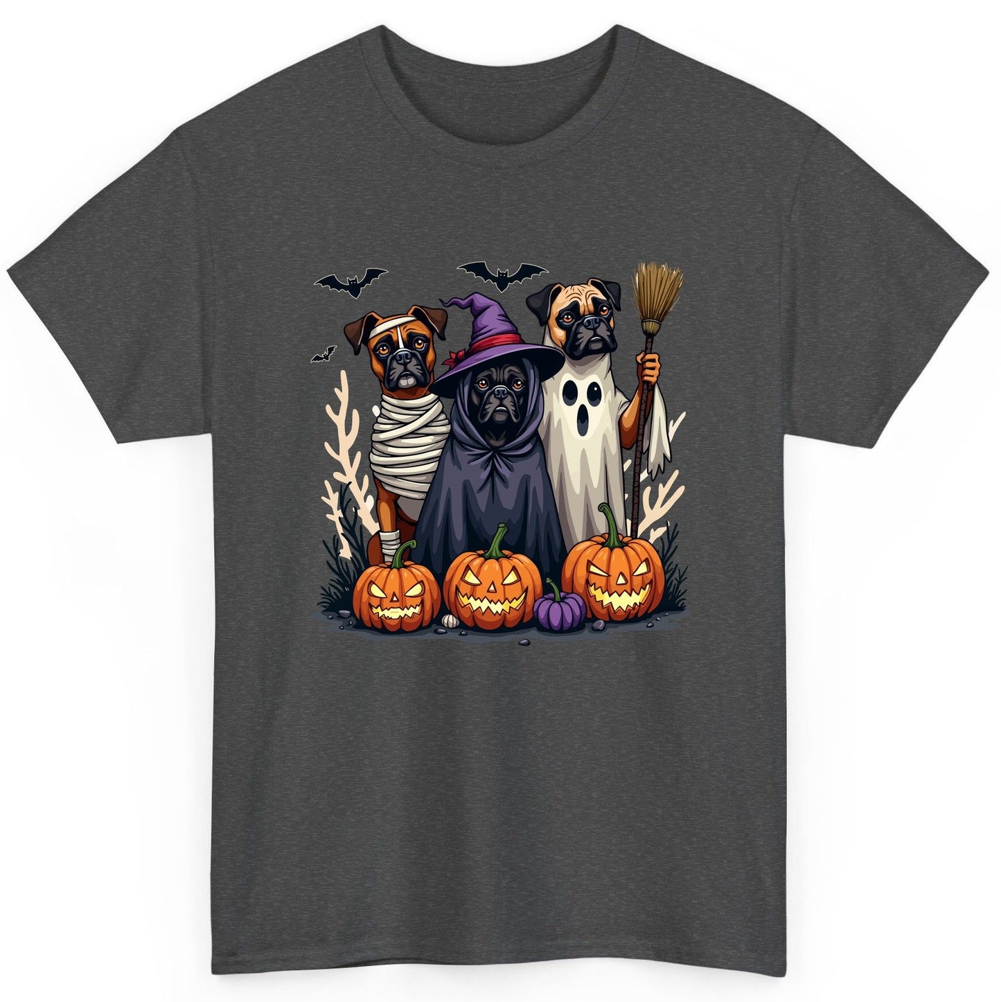 Halloween Dogs in Costume Halloween dogs T-Shirt Dark Heather product mockup