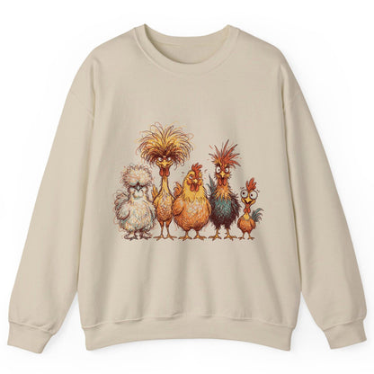 Funny Scribble Art Chickens chickens Sweatshirt Sand product mockup