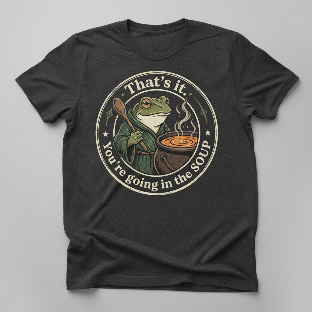 That's It You're Going In The Soup Frog Meme T-Shirt - Dark Heather