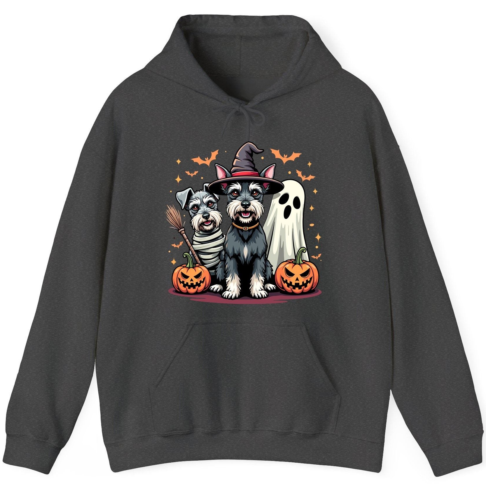 Halloween Schnauzer Dogs schnauzer dogs Hoodie Dark Heather product mockup