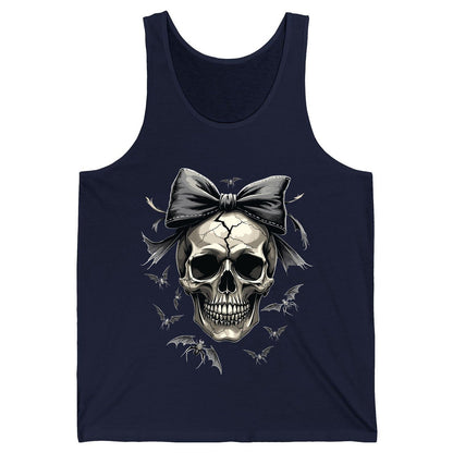 Gothic Skull with Bow gothic skull Tank Top Navy product mockup