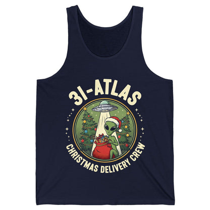 31-Atlas Christmas Delivery Crew alien Christmas Tank Top Navy product mockup