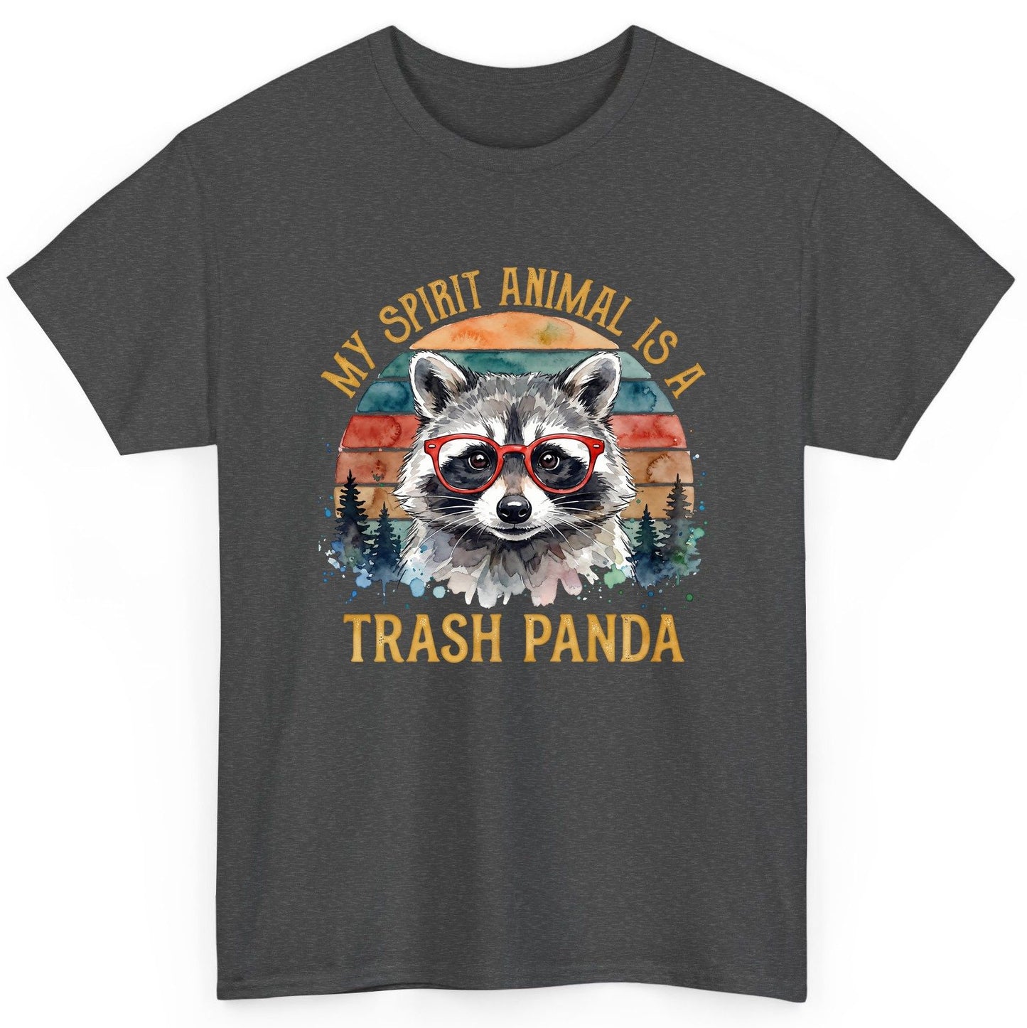 My Spirit Animal Is a Trash Panda raccoon T-Shirt Dark Heather product mockup