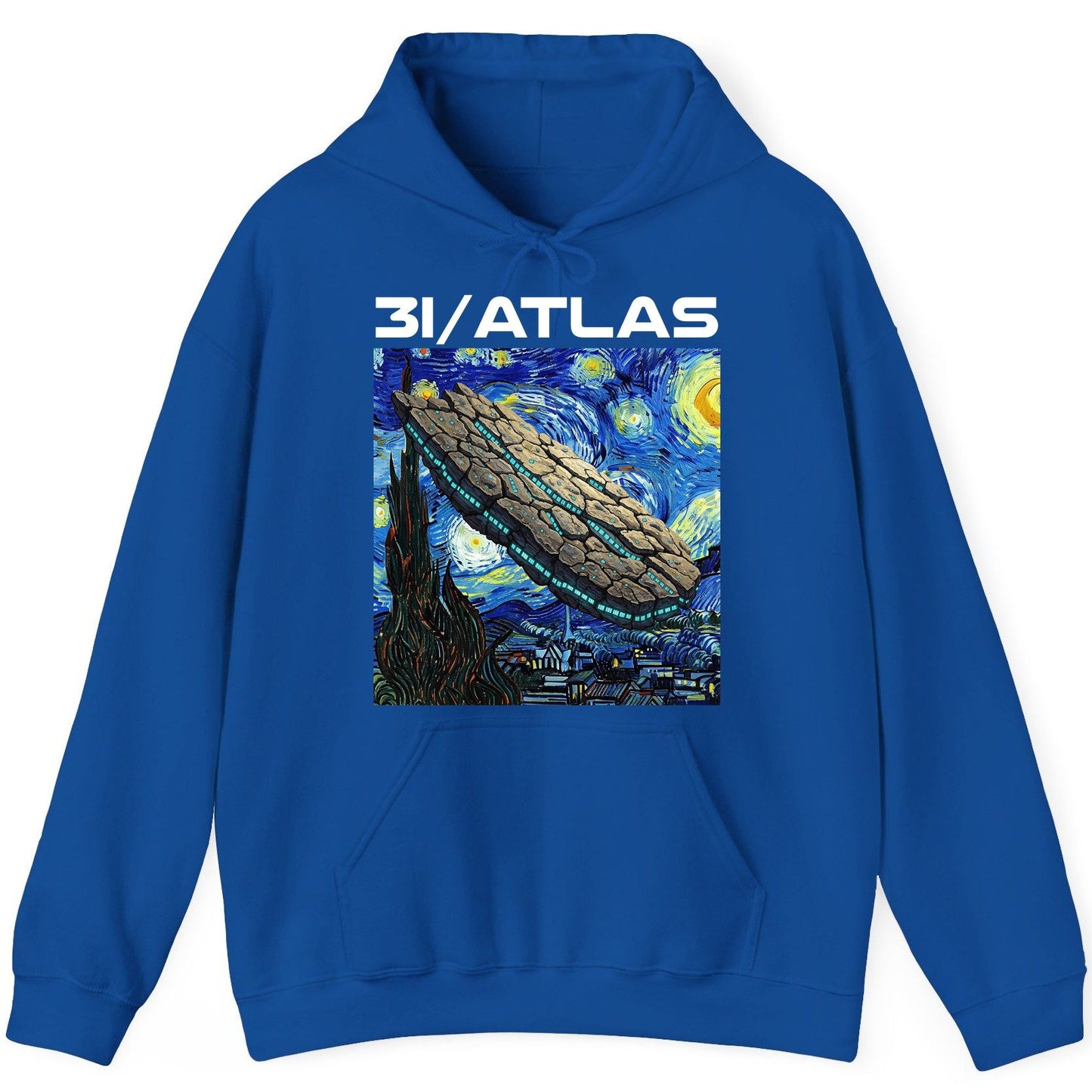 31 Atlas van gogh sci-fi mashup Hoodie Royal product mockup