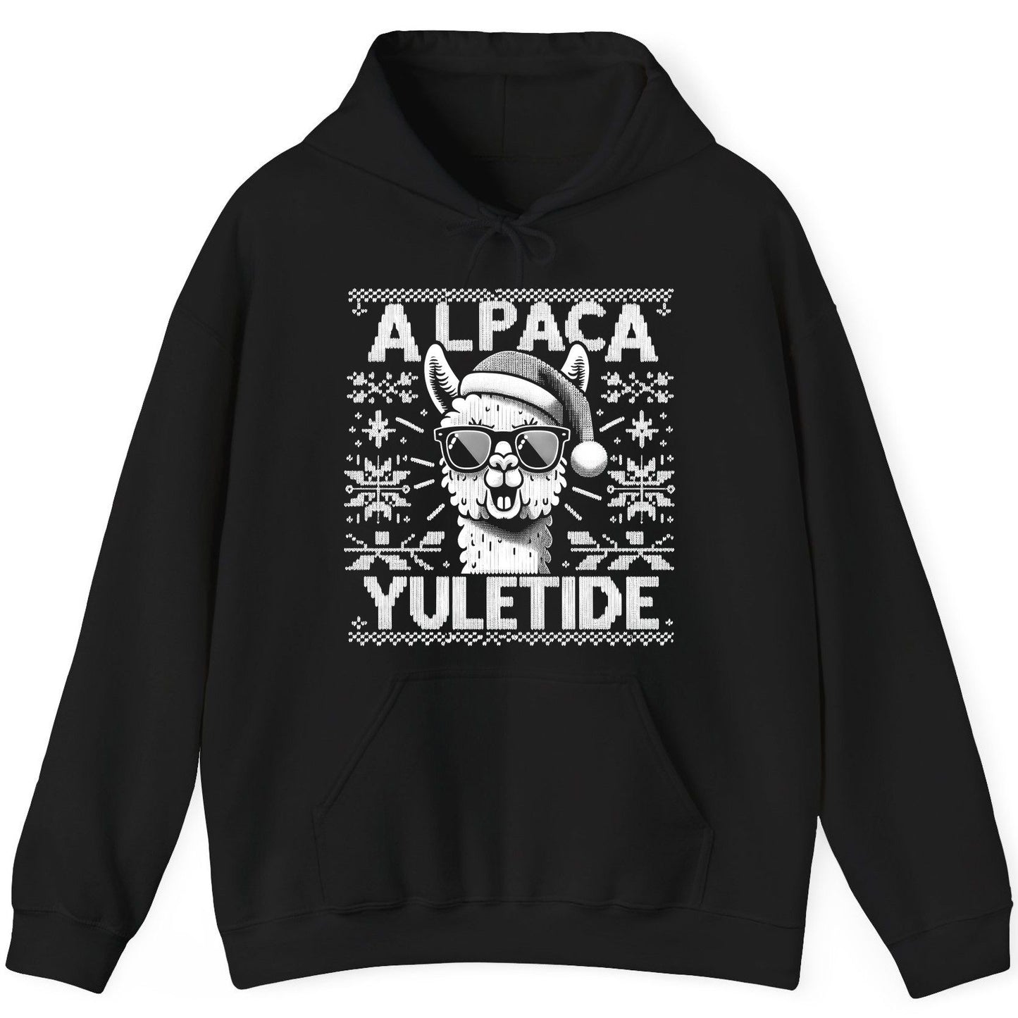 ALPACA Yuletide Funny Lovers Hoodie - product mockup - Black