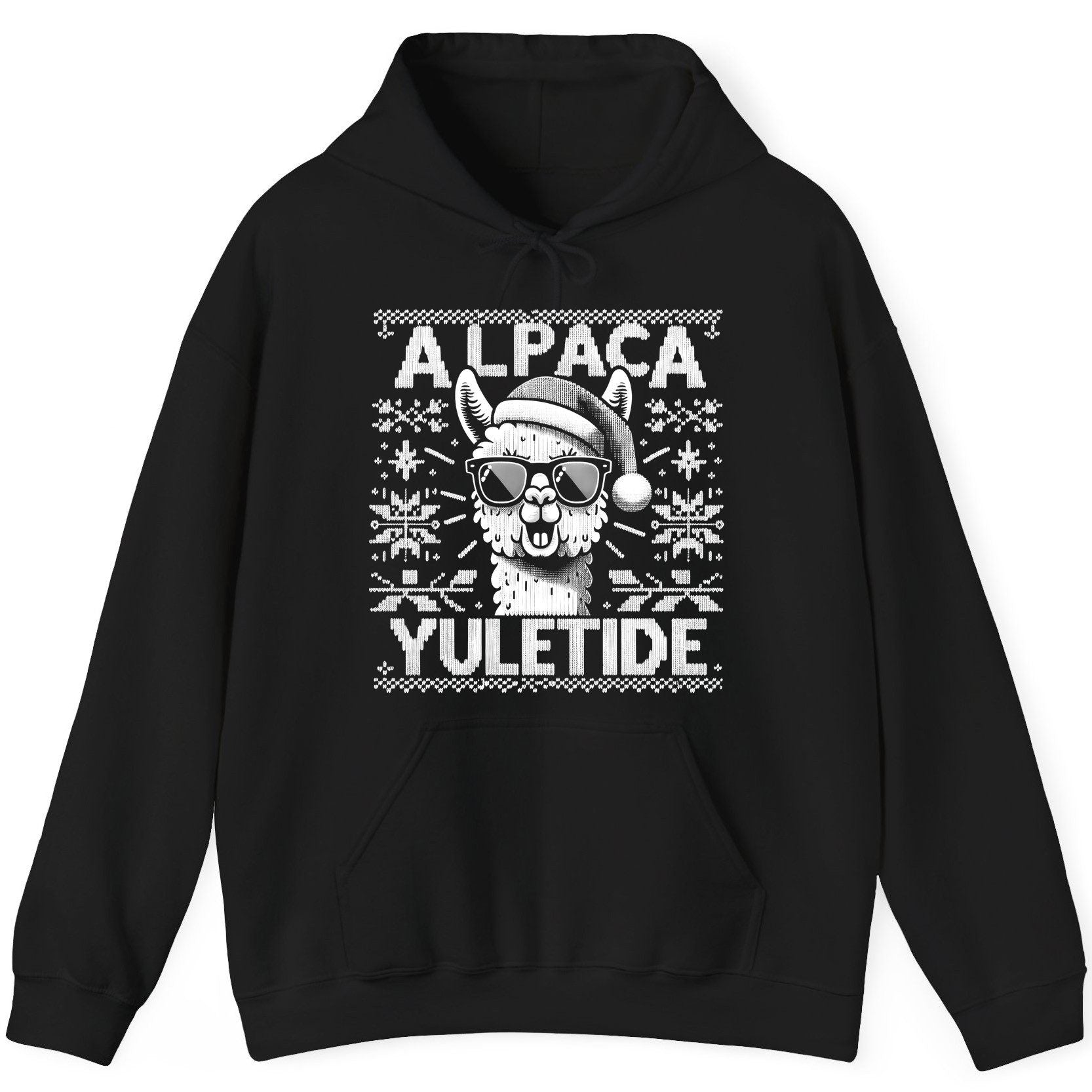 ALPACA Yuletide Funny Lovers Hoodie - product mockup - Black