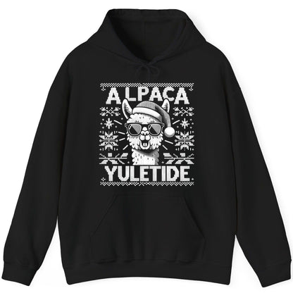 ALPACA Yuletide Funny Lovers Hoodie - product mockup - Black
