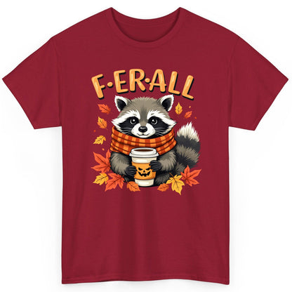 F ER All raccoon T-Shirt Cardinal Red product mockup
