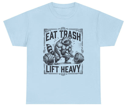 Eat Trash Lift Heavy raccoon Youth T-Shirt Light Blue product mockup