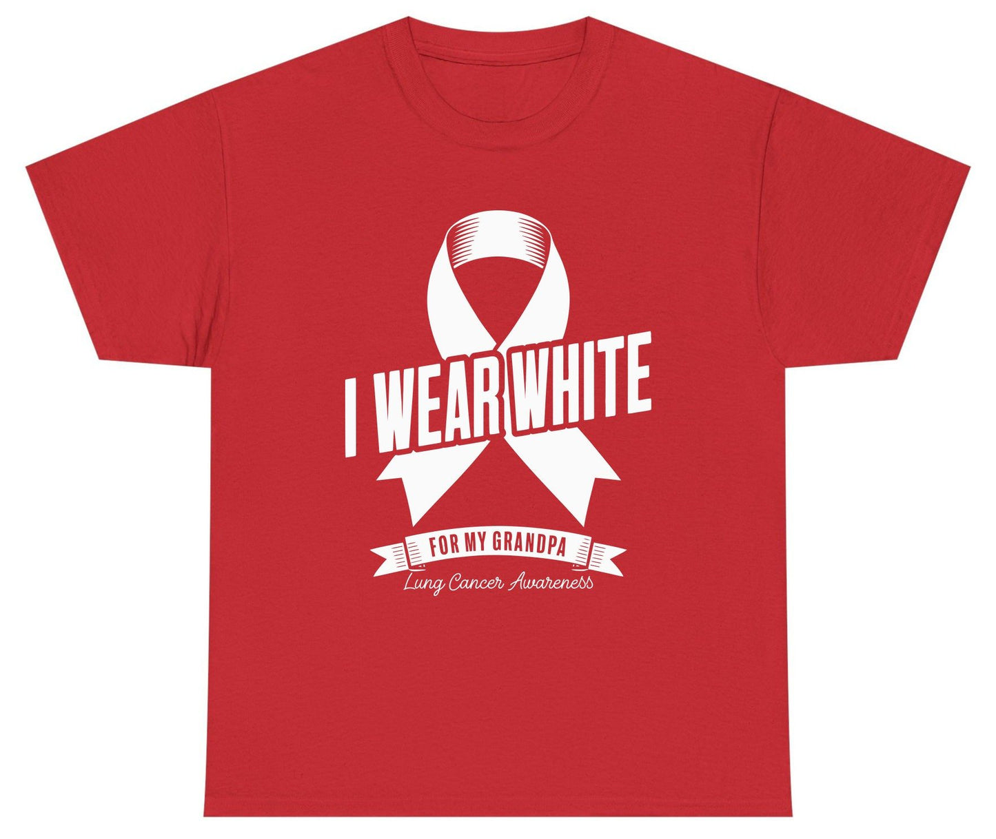 I Wear White for My Grandpa lung cancer awareness Youth T-Shirt Red product mockup