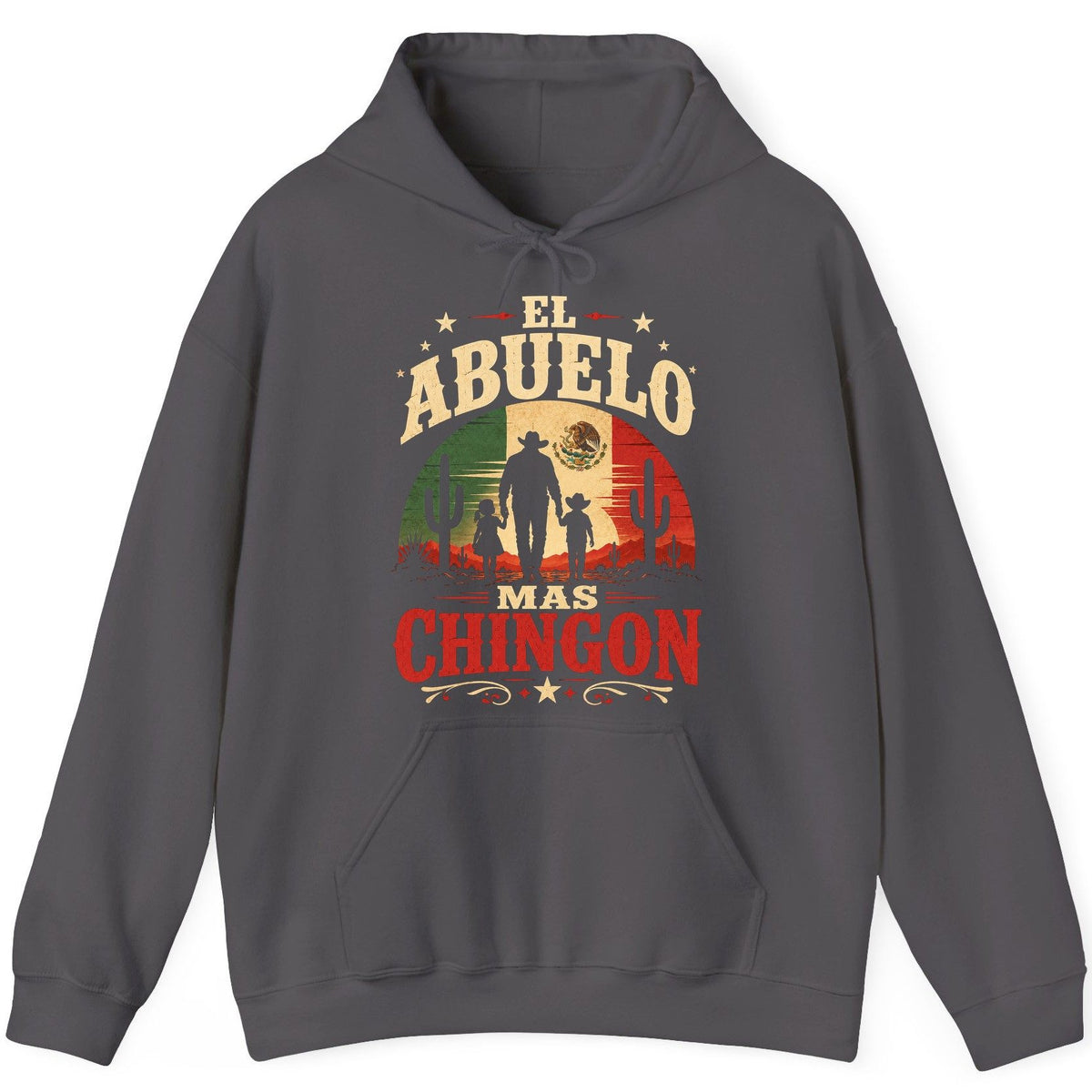 El Abuelo Mas Chingon mexican grandfather Hoodie Charcoal product mockup