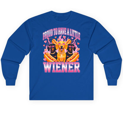 Proud to Have a Little Wiener dachshund Long Sleeve Tee Royal product mockup