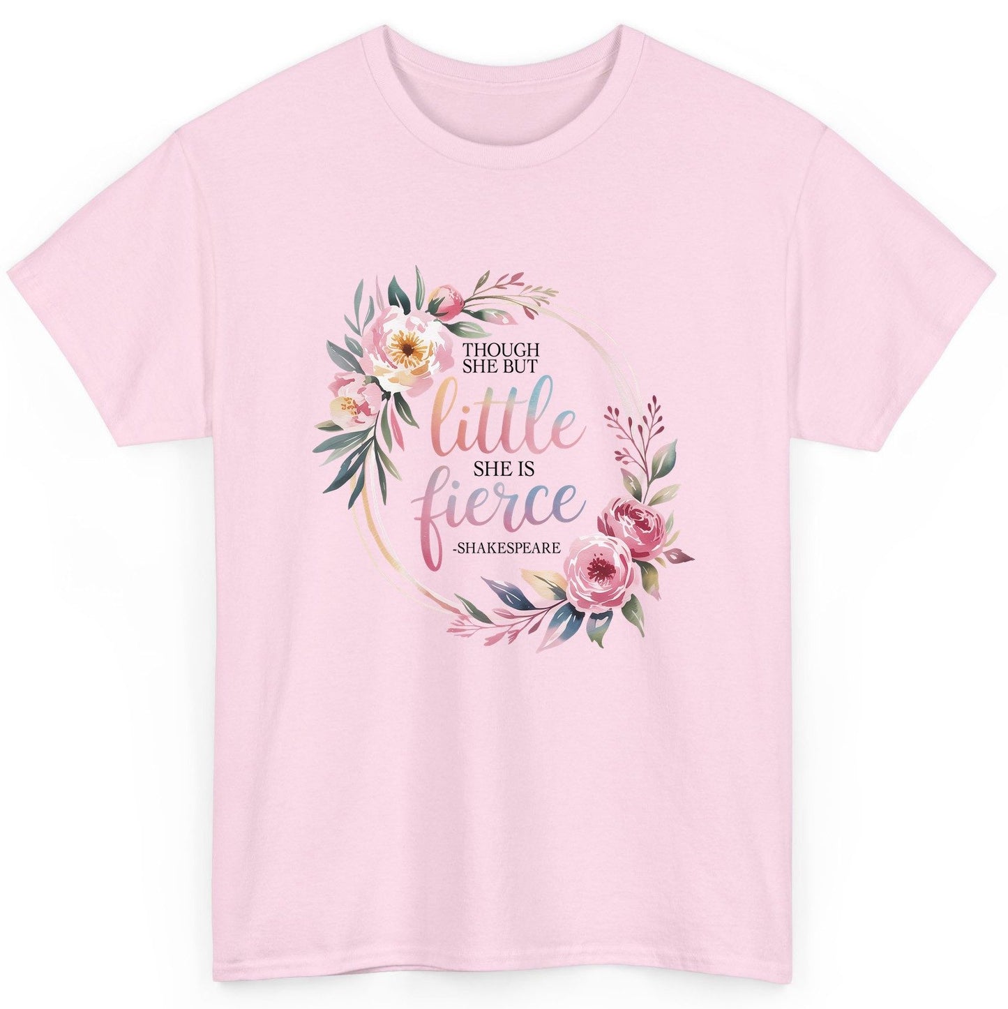 Little Fierce feminine empowerment T-Shirt Light Pink product mockup
