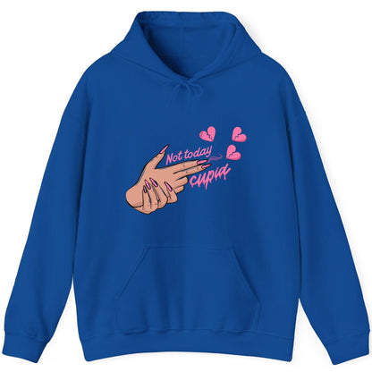 Not Today Cupid anti-Valentine's Day Hoodie Royal product mockup