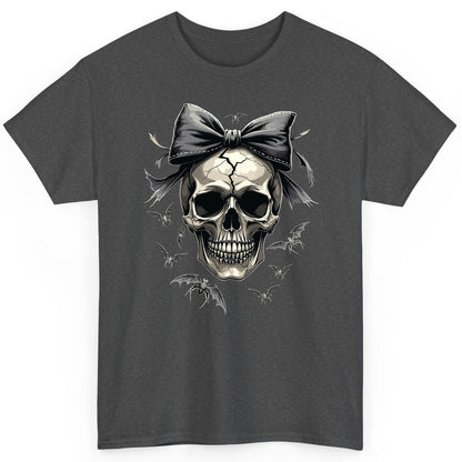 Gothic Skull with Bow gothic skull T-Shirt Dark Heather product mockup
