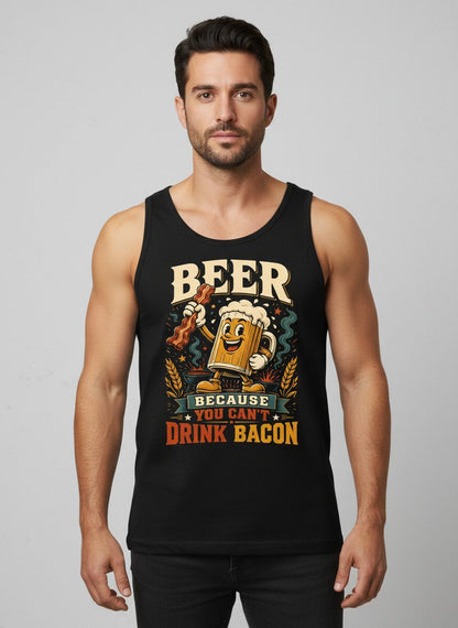 Cant Drink Bacon Beer Funny And Tank Top - product mockup - Black